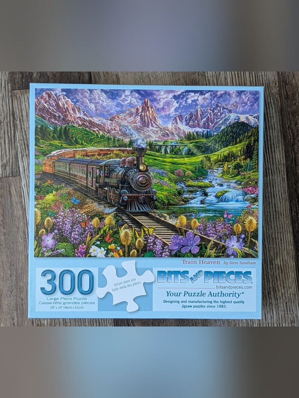 🧩Bits and Pieces "Train Heaven" 300 Large-Piece Puzzle by Steve Sundram 🚂🏔️